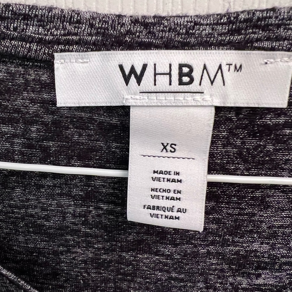 WHBM Womens T-Shirt Knit V-Neck Short Sleeve Rayon Blend Heather Gray Size XS - Picture 2 of 3